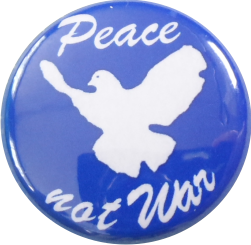 peace not war button peace pigeon